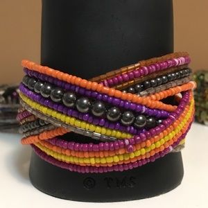 Beaded cuff bracelet